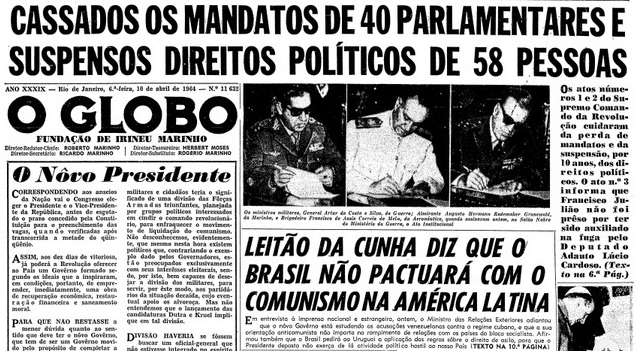 Civis e militares se uniram em 64 em prol da intervenção militar no Bbrasil!