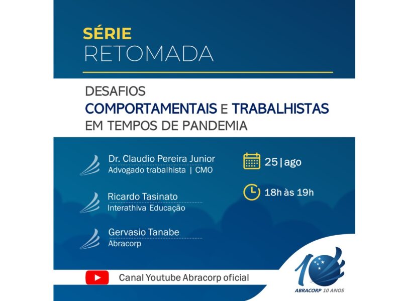 Live da Abracorp discute temas trabalhistas e comportamentais