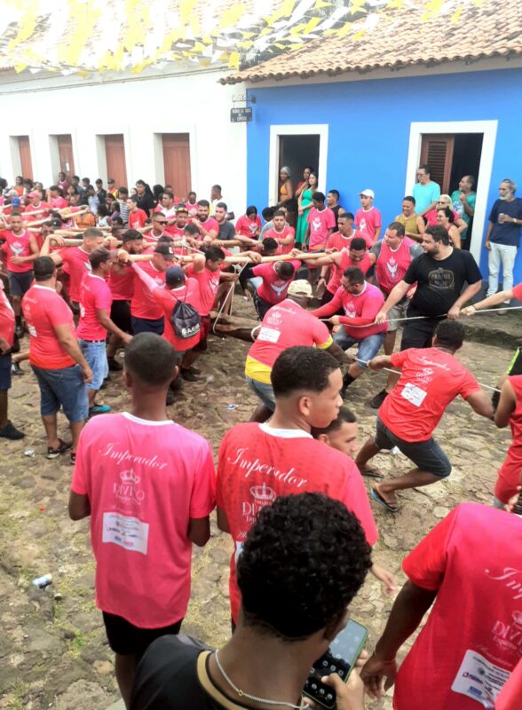 O carregamento do mastro do Imperador - Foto: Paulo Melo Sousa