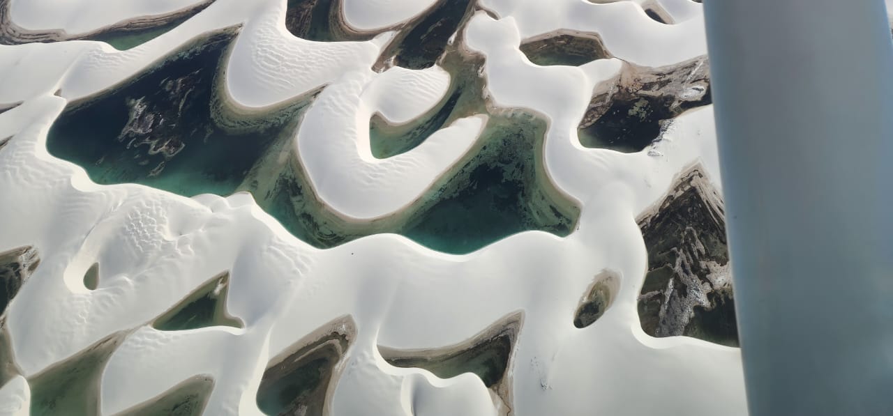 Vista aérea dos Lençóis Maranhenses encanta viajantes – Foto: Adriano Brito