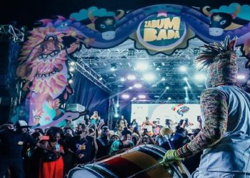 A força rítmica do bloco baiano Olodum marcou presença na primeira noite do Zabumbada - Foto: Divulgação