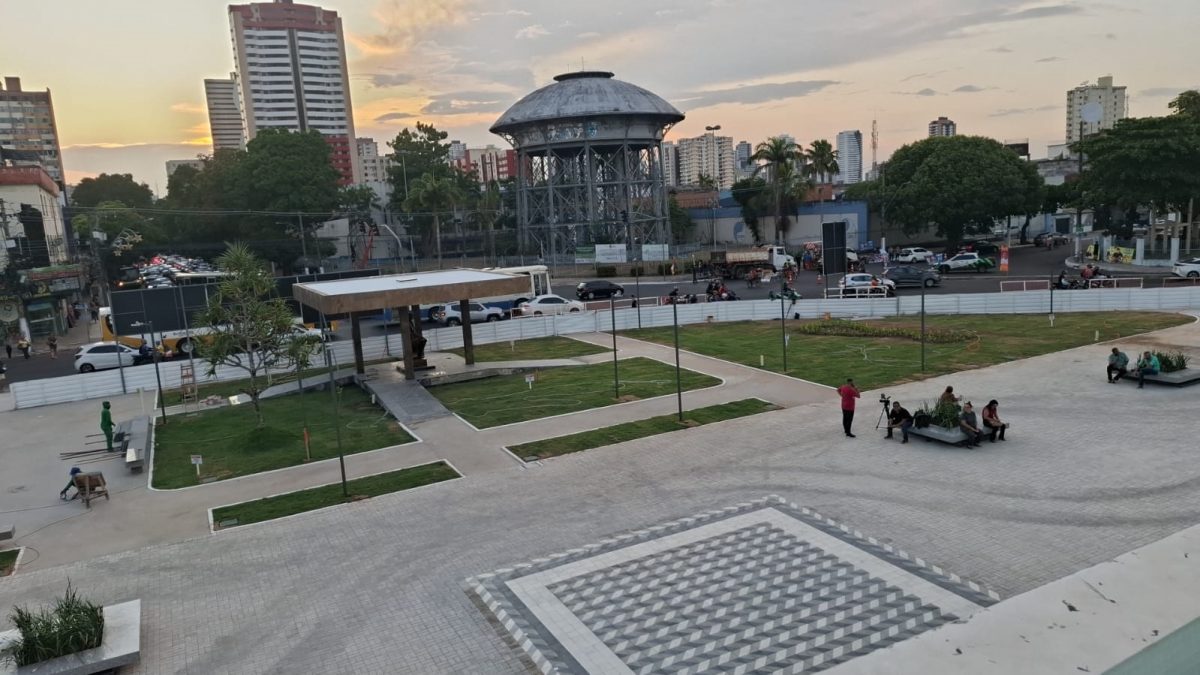 Praça que recebe o Mercado de São Brás passando por revitalização e reforma dos espaços e estrutura – Foto: Pedro Medina