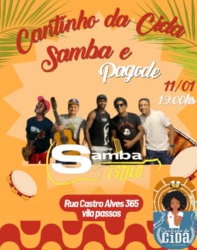 Cantinho da Cida aquece o samba na Vila Passos - Foto: Divulgação