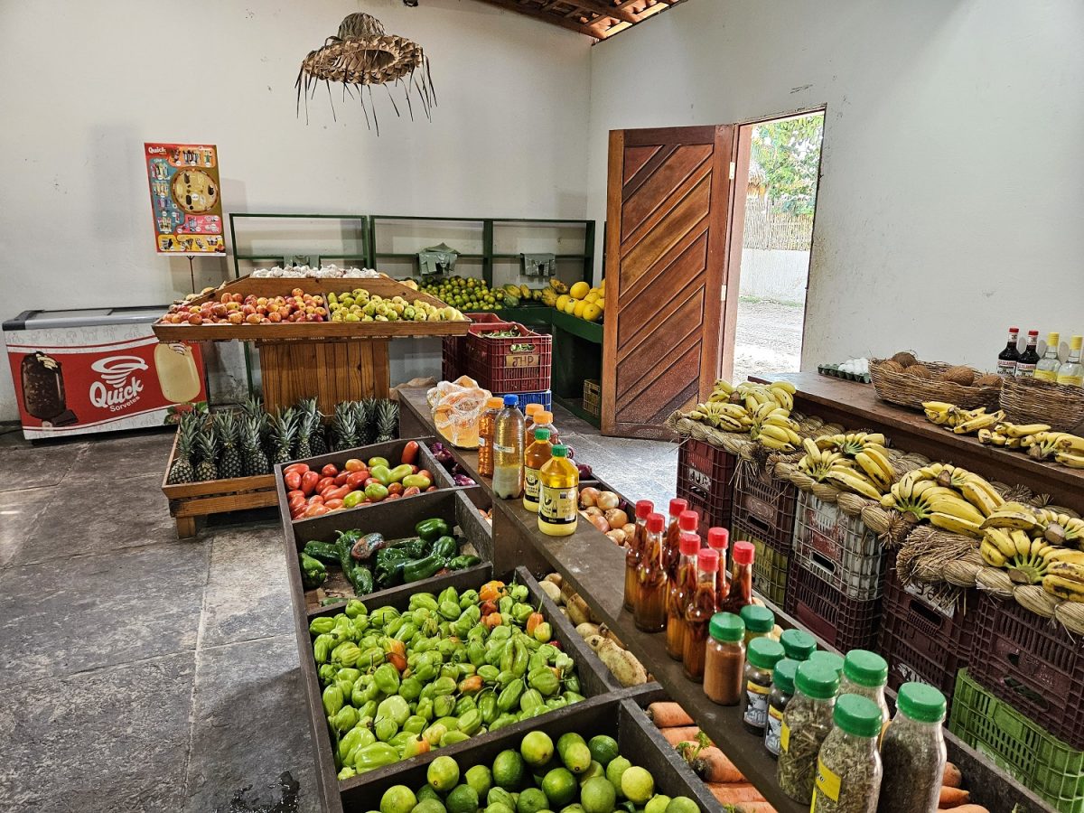 A frutaria Vila Verde, em Atins, é um dos negócios locais que fornecem mercadorias para o hotel – Foto: Divulgação