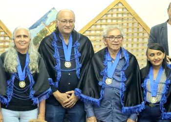 Seis acadêmicos tomaram posse – Foto: Divulgação