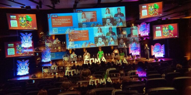 Titi Muller, Spartakus, PCD Perigosa e Fernanda Paiva durante conferência no Festival CoMA 2024 - Foto: Divulgação