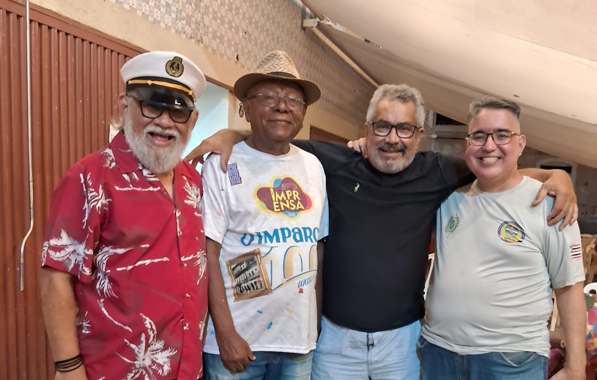 Ribamar Corrêa, Herbert de Jesus Santos, Mário Reis e Ernesto Batista, sempre incentivando o Bloco da Imprensa - Foto: Paulo Caruá
