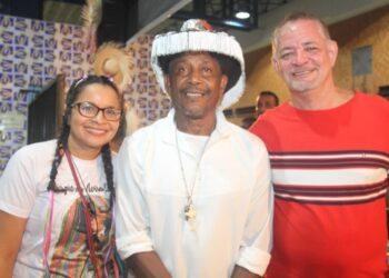 Jeane Pires da Equatorial MA, Zé Olhinho do Boi de Santa Fé e Henrique Castelo Branco, que agitam a Live da Festança Junina que acontece nessa sexta, dia 02.06, no canal do You Tube @festancajuninaslz à partir das 23:30hs, com várias atrações de peso para encerrar o São João 2021 - Foto: Kayo Sousa