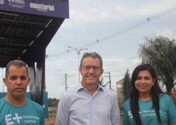 O Executivo de Comunicação e Marketing, Carlos Hubert, o Presidente da Equatorial Maranhão Sérvio Tulio e a Gerente de Relacionamento com o Cliente Francila Soares que anunciam o Novo Modelo de Cadastro para ter desconto na Conta de energia – Foto: Danielle Vieira