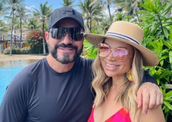 Padre Fábio de Melo e Solange Almeida em momento de descontração no Beach Park - Foto: Divulgação