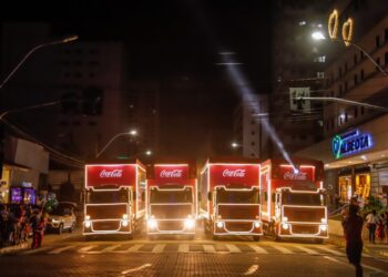 Festa da Caravana de Natal Coca-Cola no Aldeota em Fortaleza, capital cearense