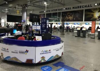 Posto de informações da Secretaria de Estado do Turismo no Aeroporto de São Luís – Foto: Divulgação