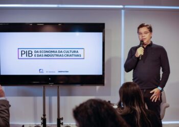 Eduardo Saron, presidente da Fundação Itaú, durante a coletiva sobre o PIB da Economia da Cultura – Foto: Bruno Poleti