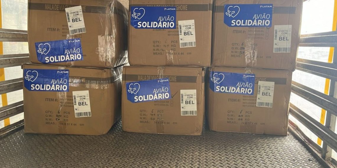 Doações foram transportadas de São Paulo para Belém pelo Avião Solidário da Latam - Foto: Divulgação