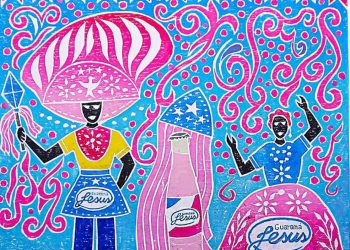Gravura de Airton Marinho na campanha “Universos cor-de-rosa” – Ilustração