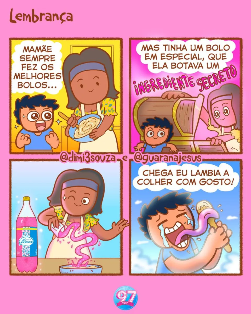 Ilustração em quadrinhos do artista Dimitri rememora as antigas receitas em família com o título "Lembranças" - Ilustração