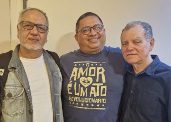 Aziz Junior, Elizeu Cardozo e Josias Sobrinho idealizadores da Mostra Cultural Embaixadeiros – Foto: Divulgação