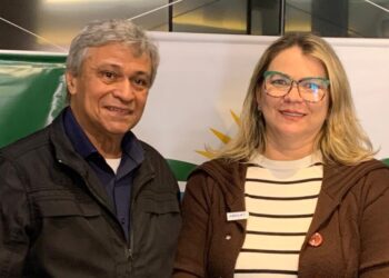 Luiz Pires, Presidente da Abrajet Nacional e Isa Arnour, Presidente da Seccional Pará – Foto: Dawis Villar