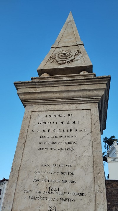 Pedra da Memória, monumento inaugurado em 28 de julho de 1844 para comemorar a Coroação do Imperador D. Pedro II - Foto: Euges Lima