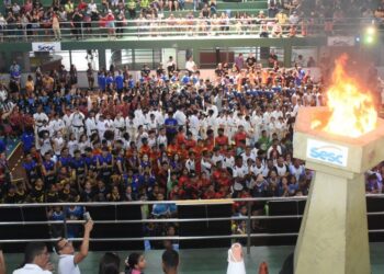 Na ocasião, o tradicional desfile das equipes e o acender da pira para declaração de abertura dos jogos olímpicos Sesc 2025 - Foto: Divulgação