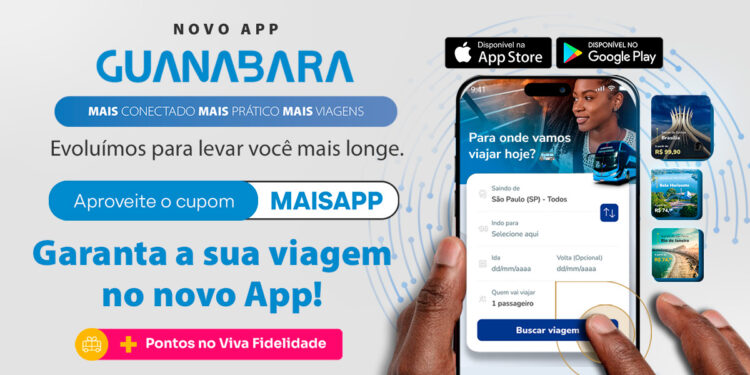 O aplicativo Viaje Guanabara, que agora oferece recursos mais completos para compra de passagens e acompanhamento de viagens - Foto: Divulgação