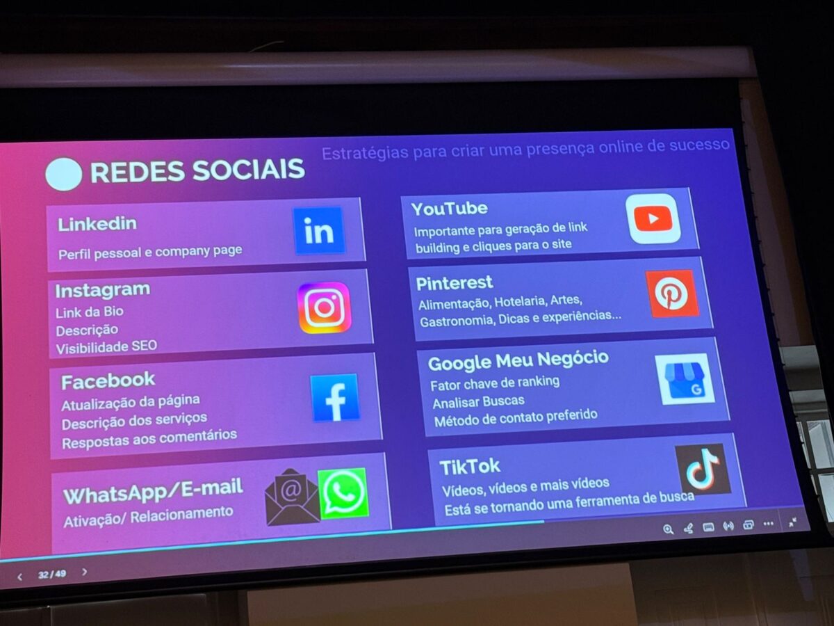 Workshop mostra a importância de dominar as ferramentas digitais para fortalecer a divulgação dos nossos destinos turísticos - Foto: Geíza Batistta 