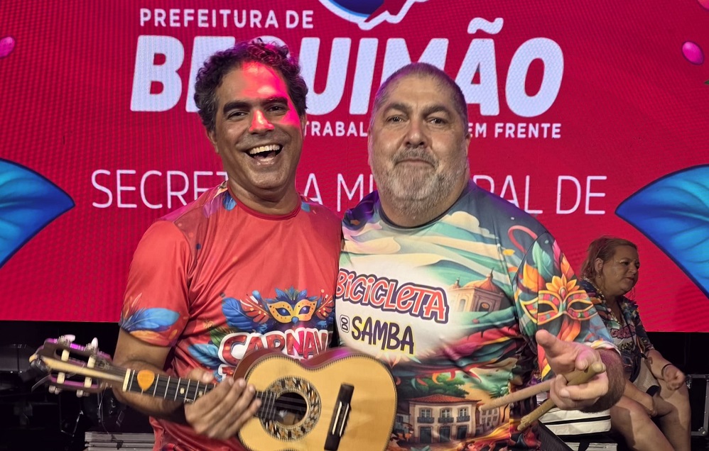 Rodrigo Martins, Secretário de Cultura e Turismo e Gutemberg Bogéa, Bicicleta do Samba - Foto: Divulgação