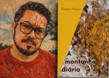 O poeta Bioque Mesito e a capa de seu novo livro - Foto: Divulgação