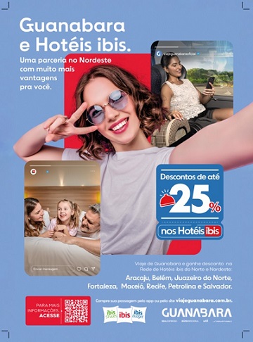 Parceria com a rede ibis, oferece até 25% de desconto em hospedagens e reforça a tendência de integração entre transporte e serviços turísticos no Nordeste e no Norte - Foto: Divulgação