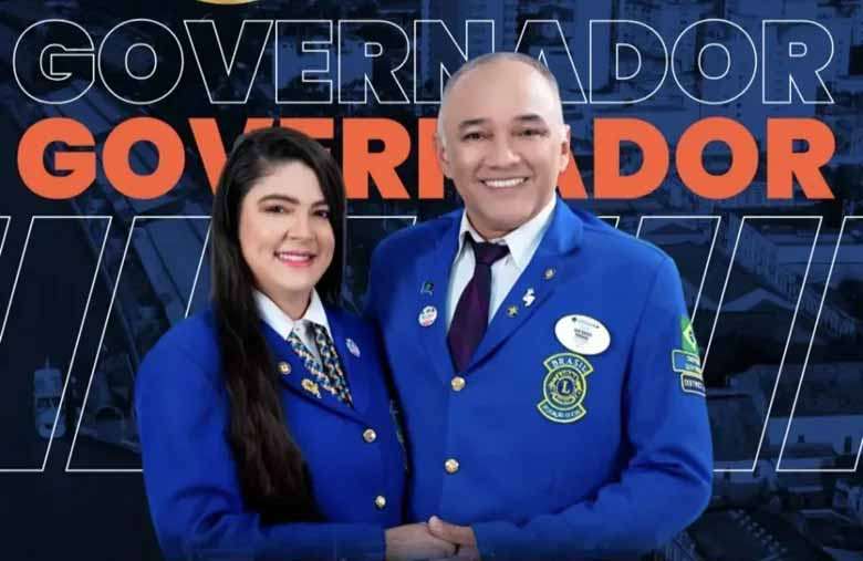  O governador do Distrito LA-6 (2025/2026), Luís Sérgio Ribeiro Furtado (na foto com sua esposa Suelen) - Foto: Divulgação 