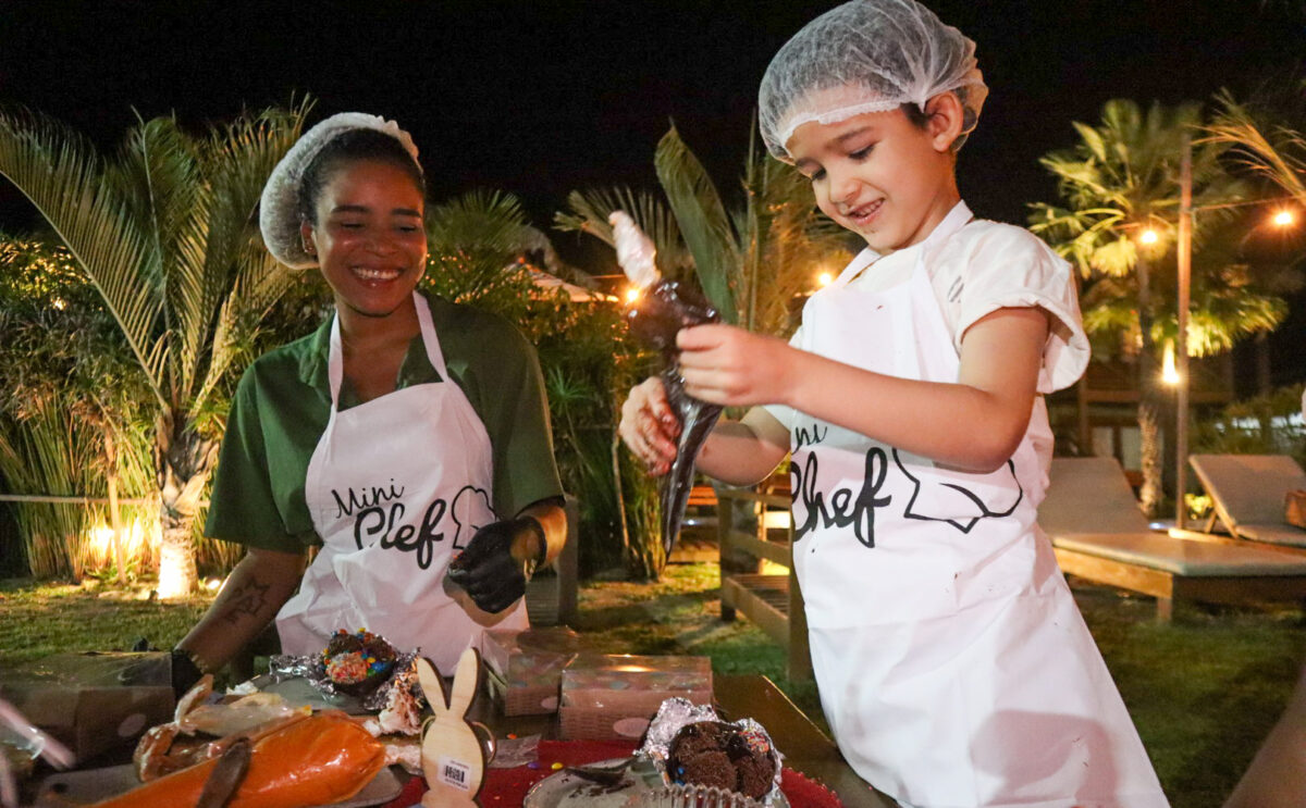 Na Páscoa, além de outras atividades, Laurilei Silva conduziu ação gastronômica voltada às crianças - Foto: João Soares