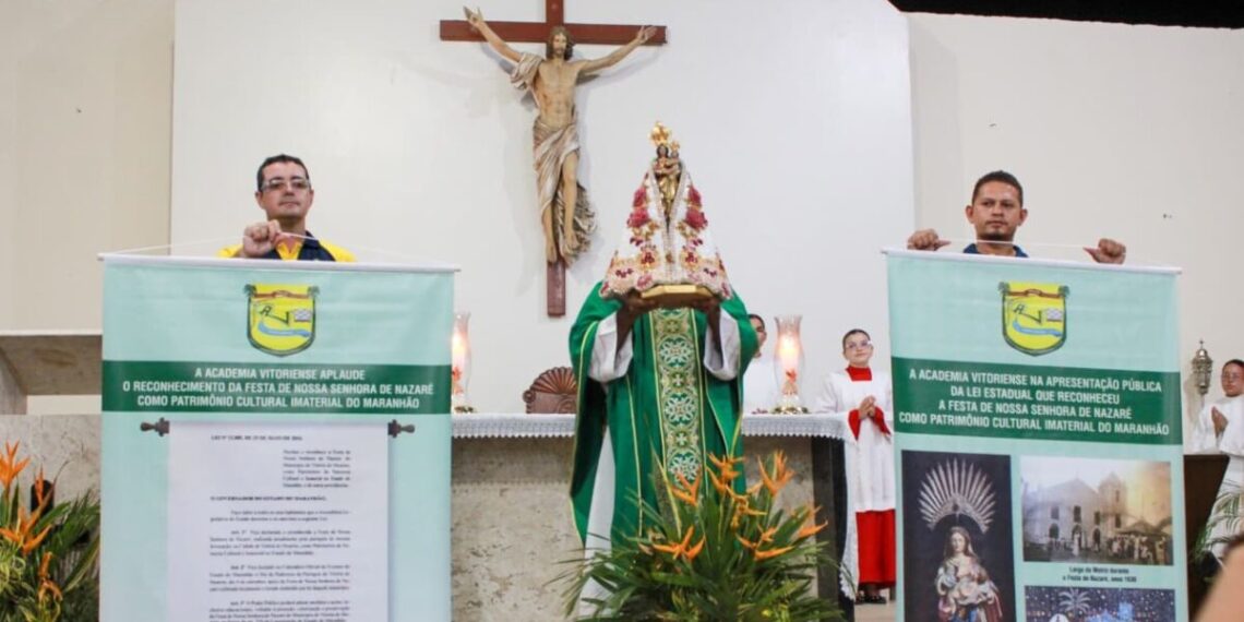 Santa Missa no Centro Litúrgico Padre Sergio Ielmetti, um momento de agradecimento pelo reconhecimento a festa de Nossa Senhora de Nazaré, Patrimônio Cultural e Imaterial do Maranhão - Foto: Divulgação