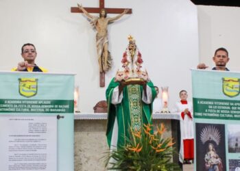 Santa Missa no Centro Litúrgico Padre Sergio Ielmetti, um momento de agradecimento pelo reconhecimento a festa de Nossa Senhora de Nazaré, Patrimônio Cultural e Imaterial do Maranhão - Foto: Divulgação