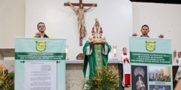 Santa Missa no Centro Litúrgico Padre Sergio Ielmetti, um momento de agradecimento pelo reconhecimento a festa de Nossa Senhora de Nazaré, Patrimônio Cultural e Imaterial do Maranhão - Foto: Divulgação