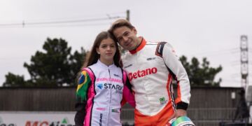 O pai Augusto Farfus, um dos brasileiros de maior destaque no automobilismo internacional, com a filha ictoria "Vicky" Farfus - Foto: Divulgação