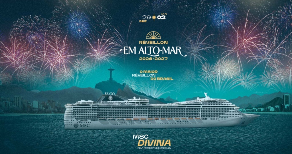 Shows de alguns dos maiores artistas do país, escalas em Búzios e Angra dos Reis e vista privilegiada da maior queima de fogos do planeta - Imagem: Divulgação