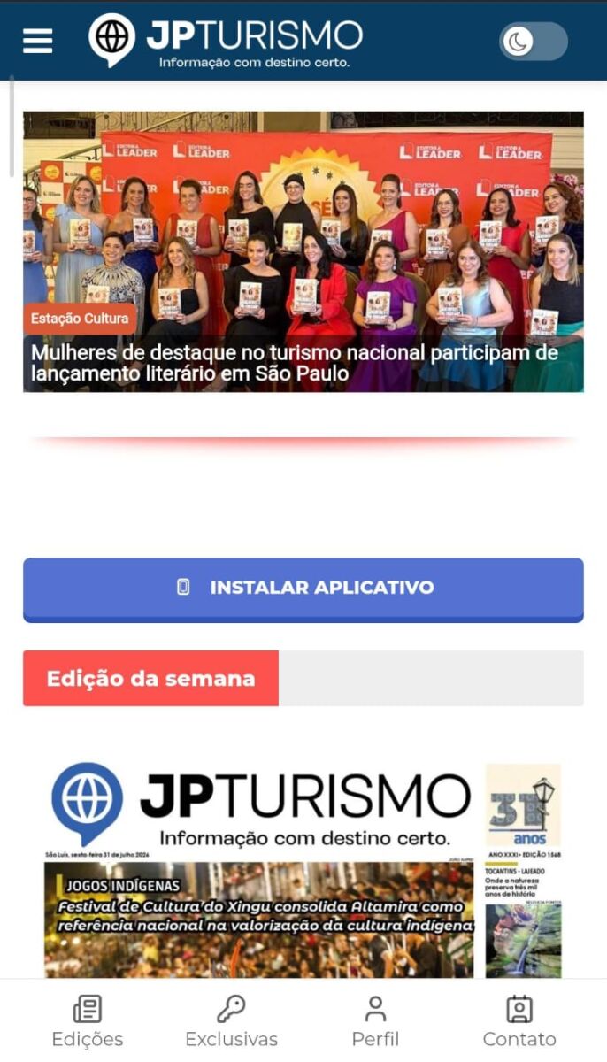 Interface do Aplicativo JP Turismo