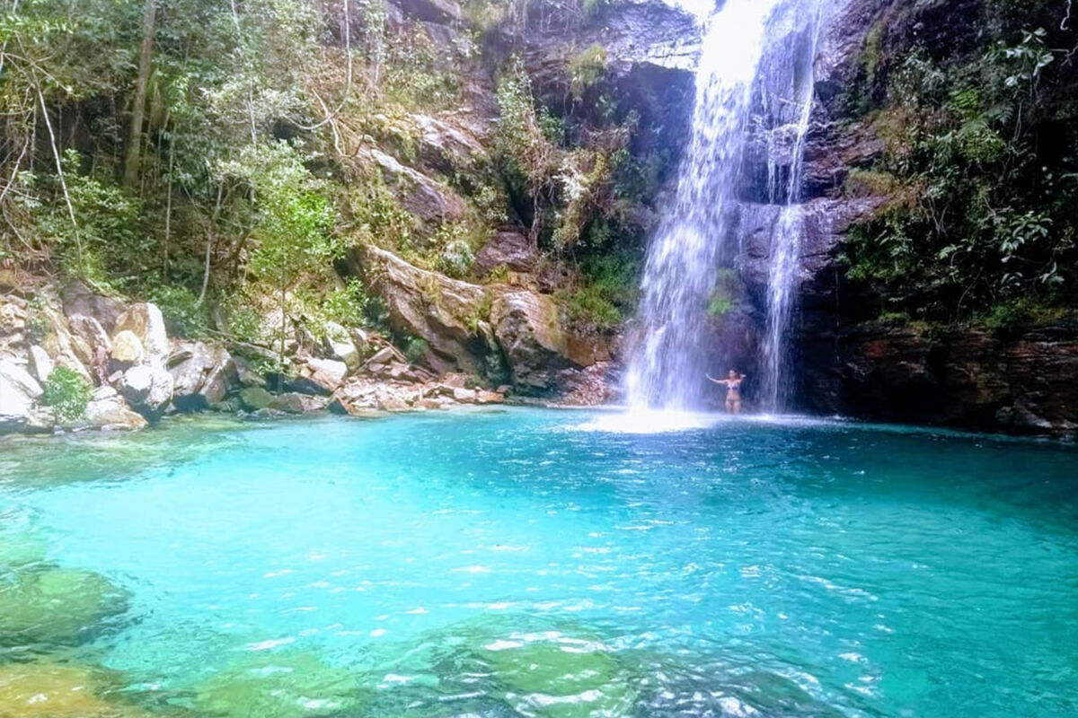 Cachoeira de Santa Bárbara, uma das estrelas do território Kalunga – Foto: Arquivo Tekoá