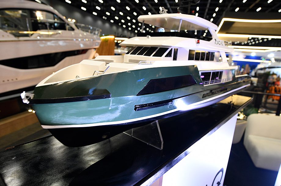 Maquete do JAQ H2, no São Paulo Boat Show 2026 – Foto: Alexandre Battibugli/ Revista Náutica