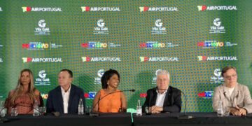 Coletiva de imprensa durante a inauguração oficial do Vila Galé Collection Ópera São Luís, com a participação de autoridades maranhenses, de Portugal e representantes da TAP Air Portugal e do Grupo Vila Galé – Foto: Gutemberg Bogéa